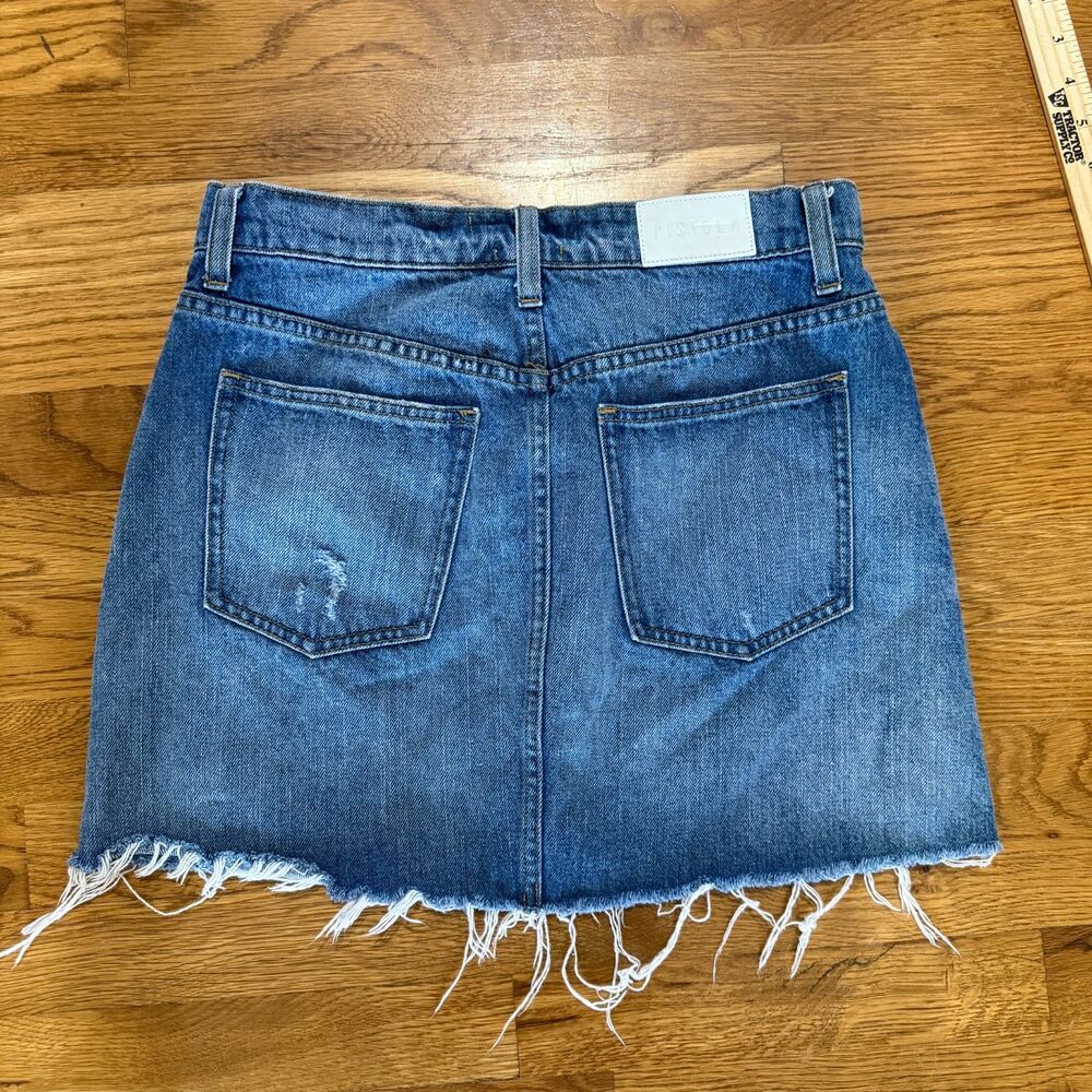 Pistola Ryder Medium‎ Wash High-Waisted Denim Mini Skirt Size 27 - Picture 3 of 6